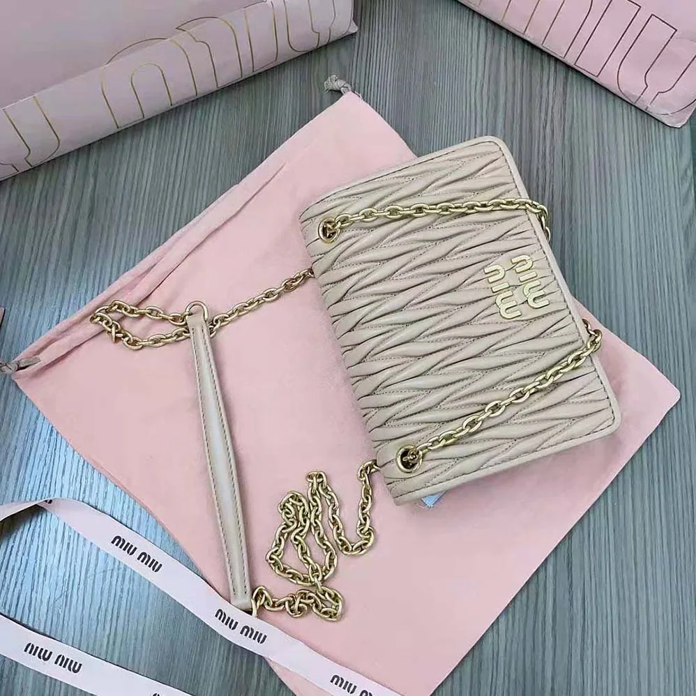 Miu Miu Matelassé Nappa Leather Mini-bag for Women in Sandy