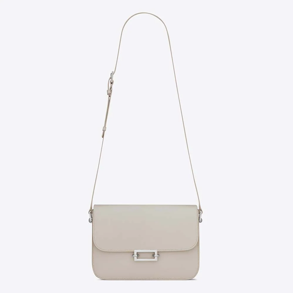 Saint Laurent YSL LE Pave Satchel in Smooth Leather for Women in White
