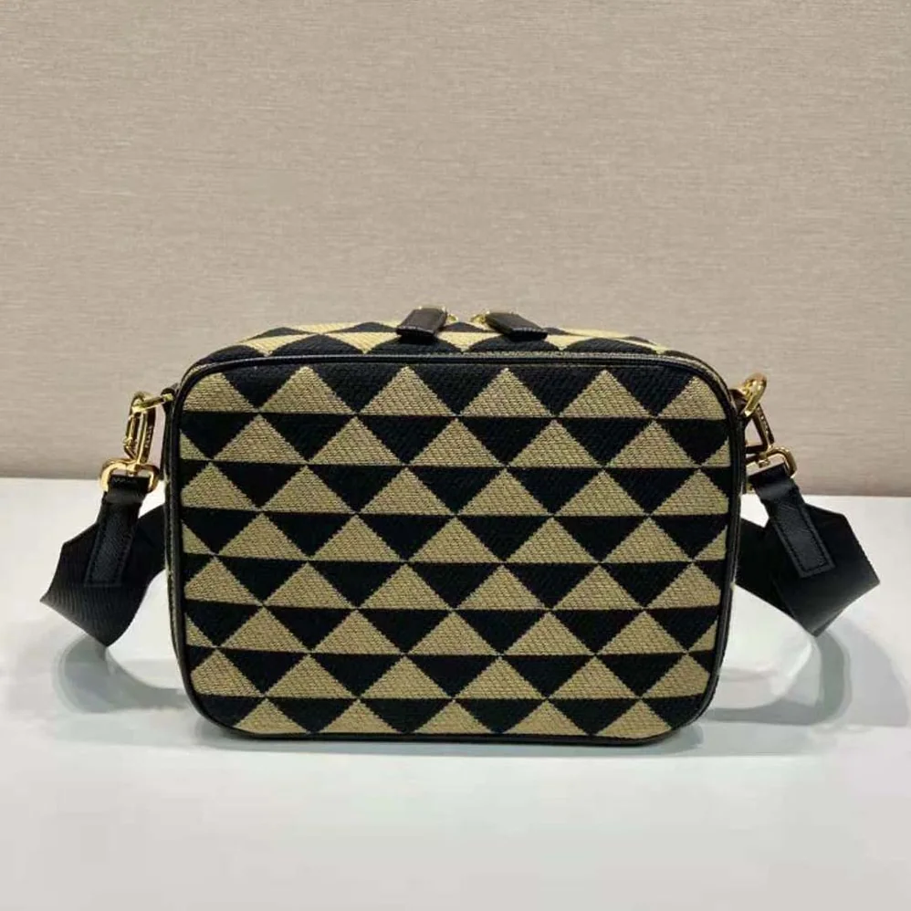 Prada Symbole Embroidered Fabric Bag for Women