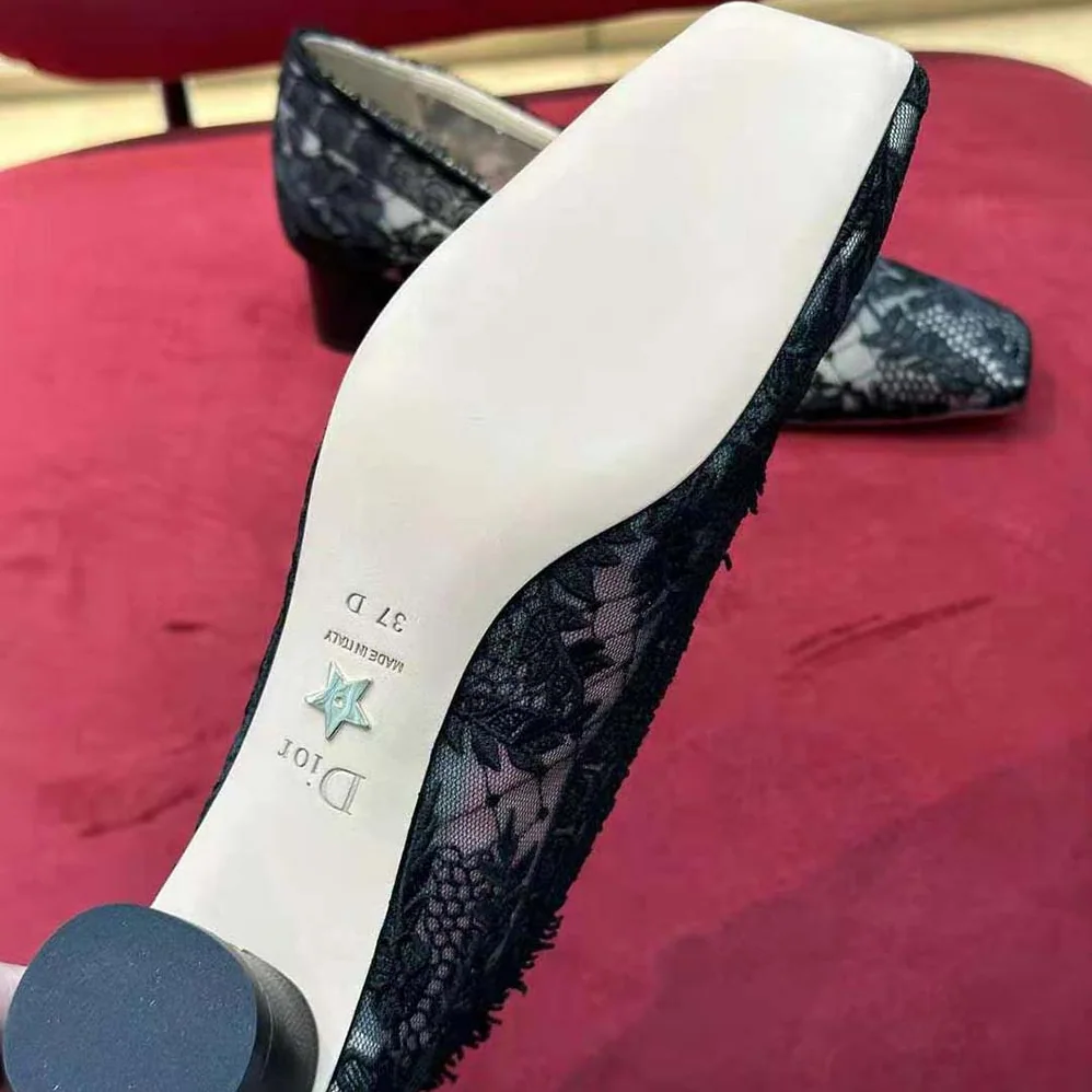 Dior D-Grace Ballet Pump Black Transparent Mesh and Lambskin for Women Dior D-Grace Ballet Pump Black Transparent Mesh and Lambskin for Women