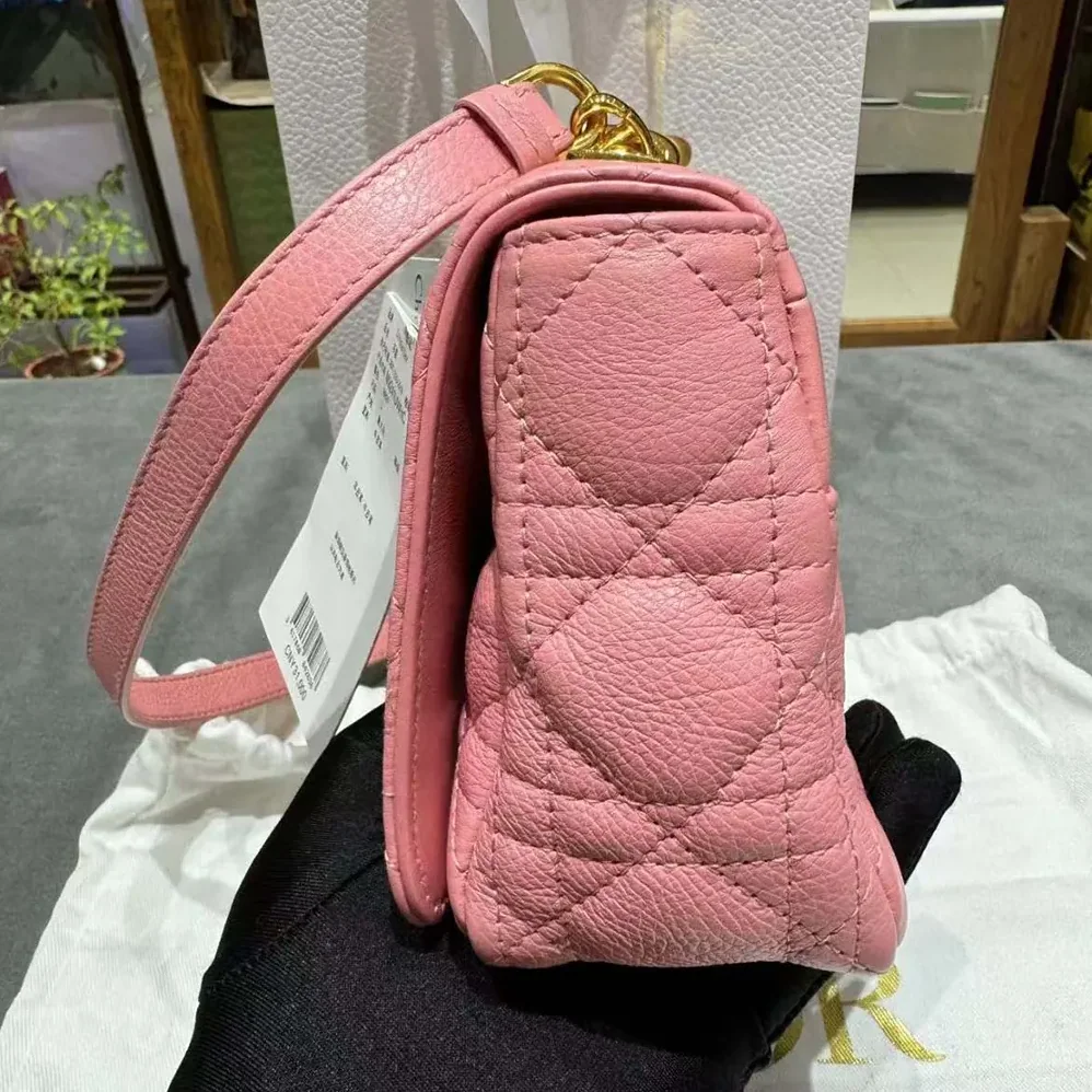 Dior Small Dior Caro Bag Pink Supple Cannage Calfskin for Women Dior Small Dior Caro Bag Pink Supple Cannage Calfskin for Women