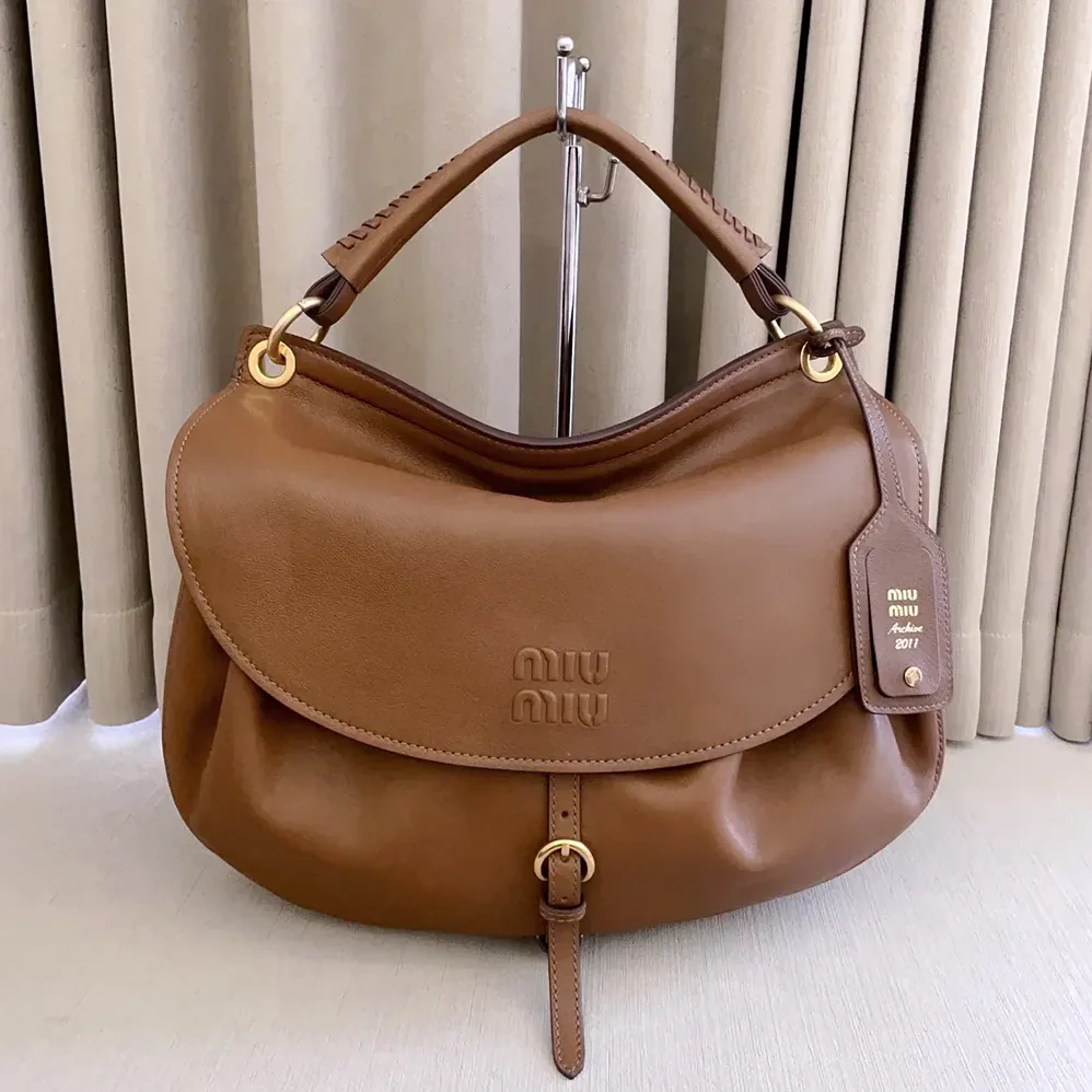 Miu Miu Rendez for Women in Vous Leather Bag Oak