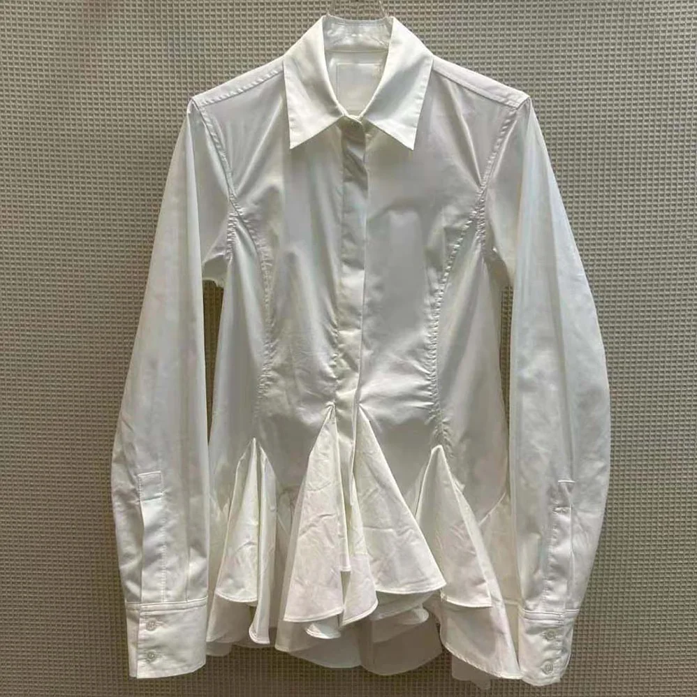 Givenchy Shirt in Poplin with Flounces for Women in White