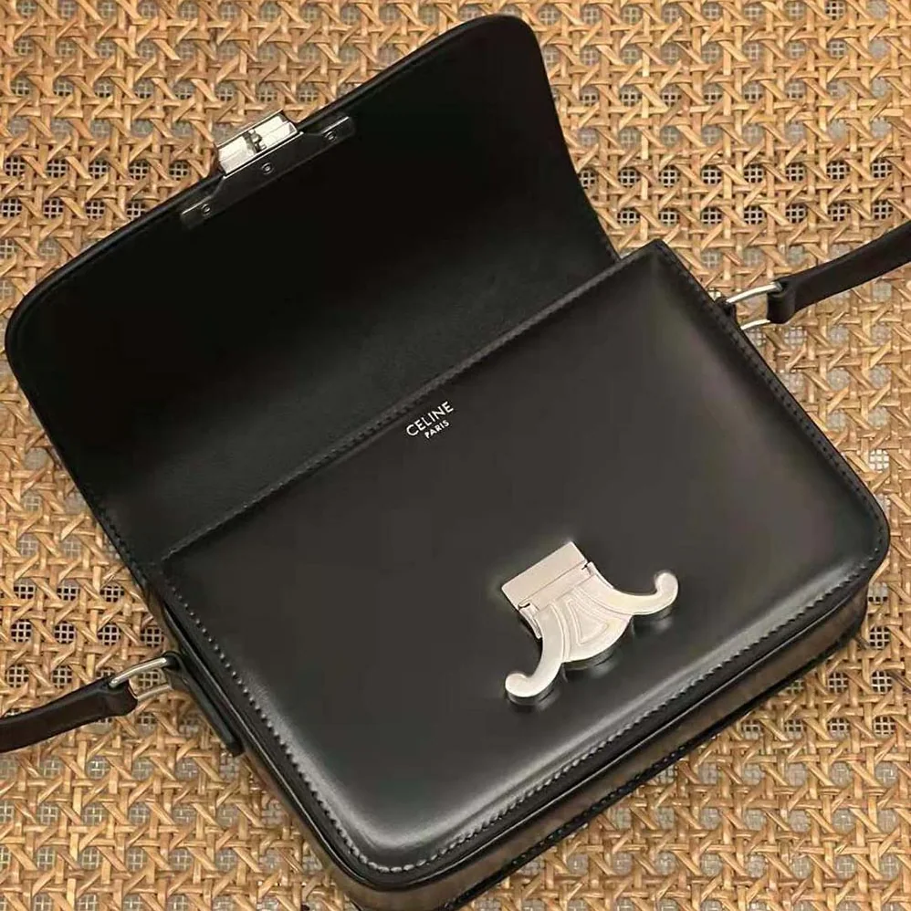 Celine Teen Triomphe Bag in Shiny Calfskin for Women Celine Teen Triomphe Bag in Shiny Calfskin for Women