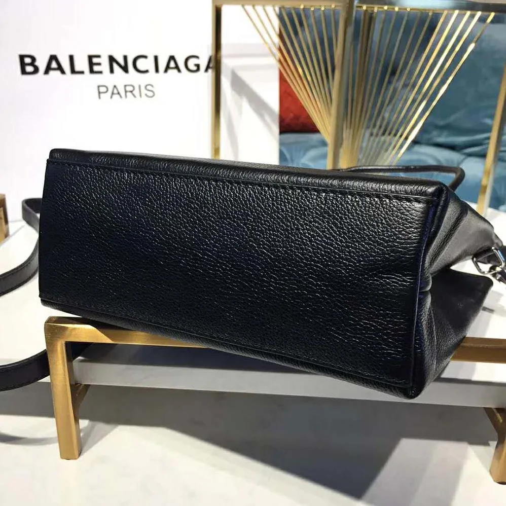 Balenciaga Shooping Tote XXS Small Natural Grain Calfskin for Women in Black