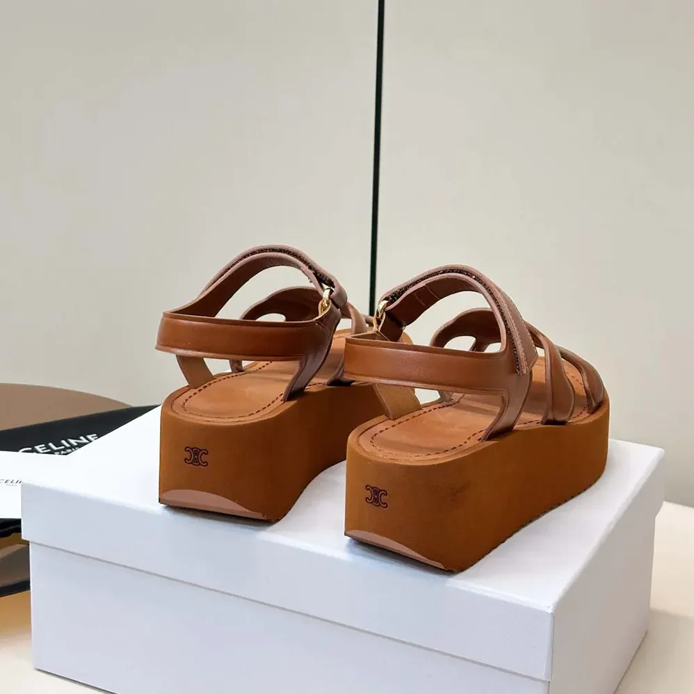 Celine Sunny Sandal in Calfskin – Vegetal Tanning for Women in Tan Celine Sunny Sandal in Calfskin – Vegetal Tanning for Women in Tan