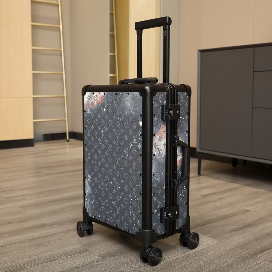 Louis Vuitton Horizon 55 Suitcase in Blue Black Hardware