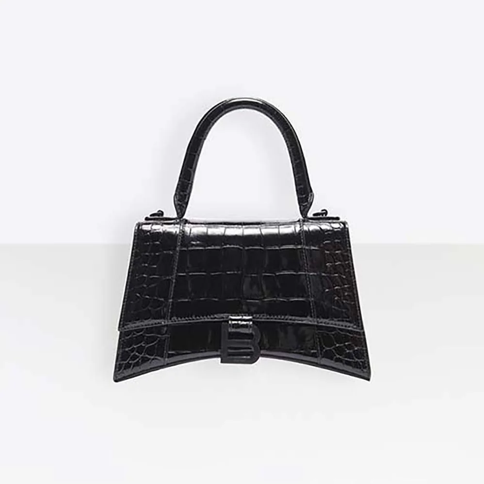Balenciaga Hourglass XS Top Handle Bag for Women in Black Balenciaga Hourglass XS Top Handle Bag for Women in Black