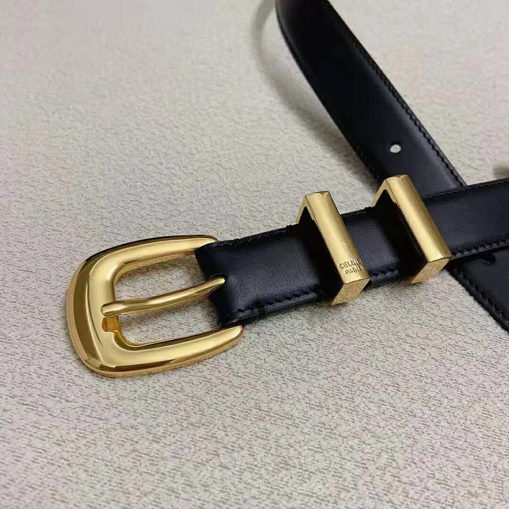 Celine Medium Western Belt in Smooth Calfskin for Women in Gold