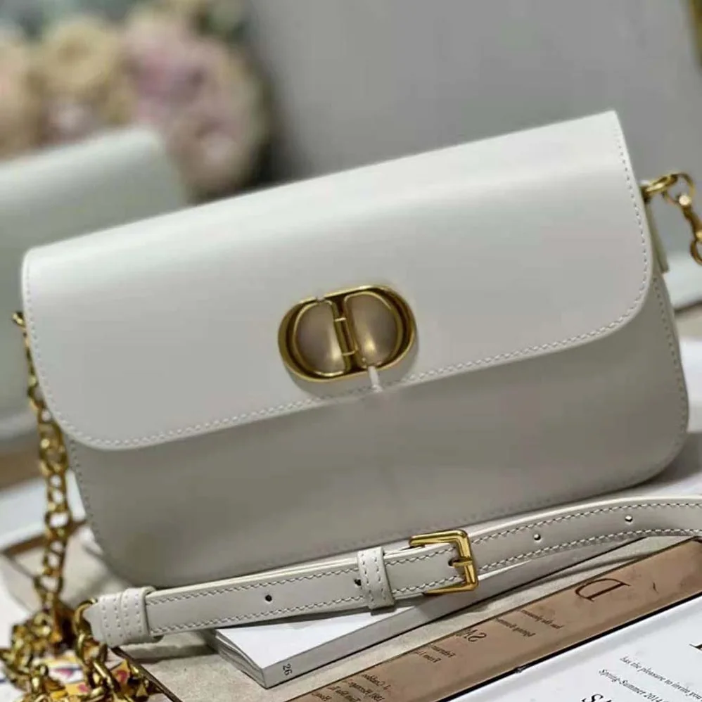 Dior 30 Montaigne Avenue Bag Dusty Ivory Box Calfskin for Women