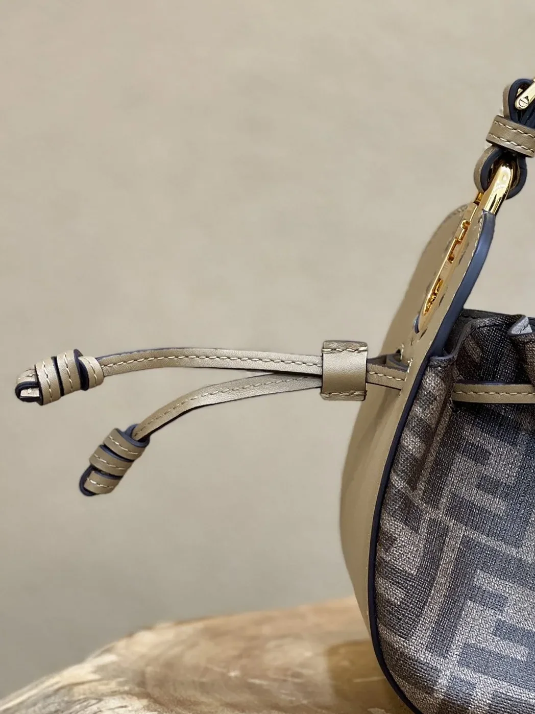 Fendi Pomodorino Brown FF Fabric Mini Bag For Woman / 8BS059AHWVF1GE3 Fendi Pomodorino Brown FF Fabric Mini Bag For Woman / 8BS059AHWVF1GE3