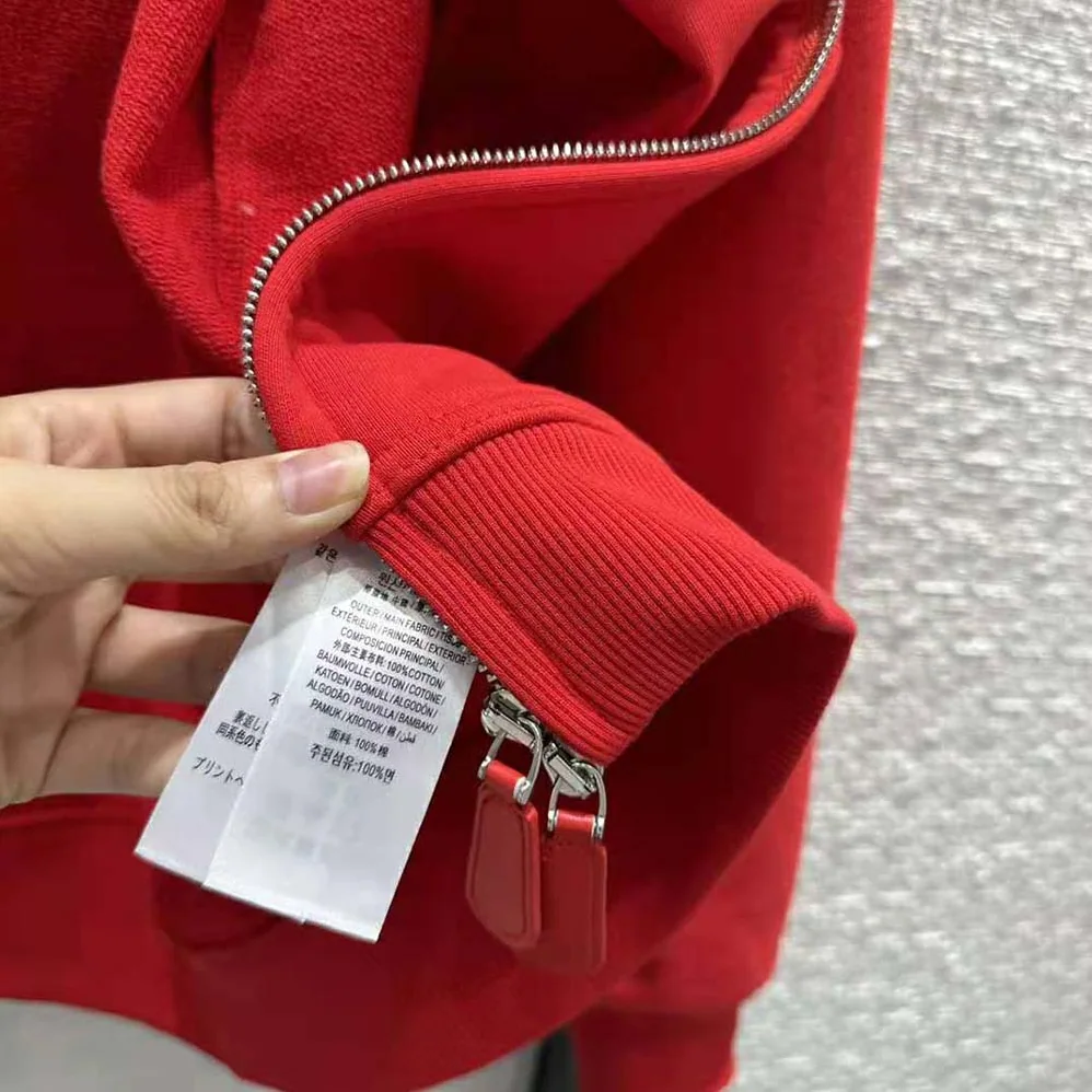 Burberry Rabbit Print Cotton Hooded Top for Men in Red