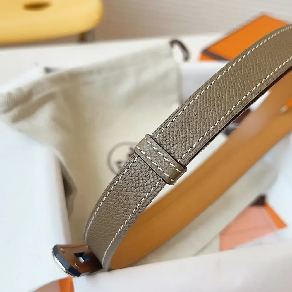 Hermes Kelly 18 Belt for Women in Grey