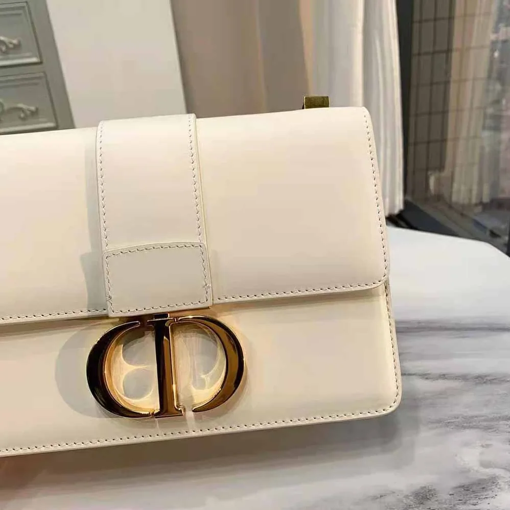 Dior 30 Montaigne Bag Des Vents Box Calfskin for Women in White Dior 30 Montaigne Bag Des Vents Box Calfskin for Women in White
