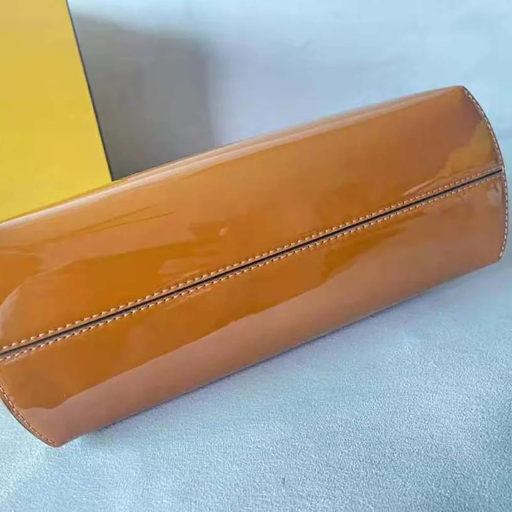Fendi First Midi Brown Patent Leather Bag for Women