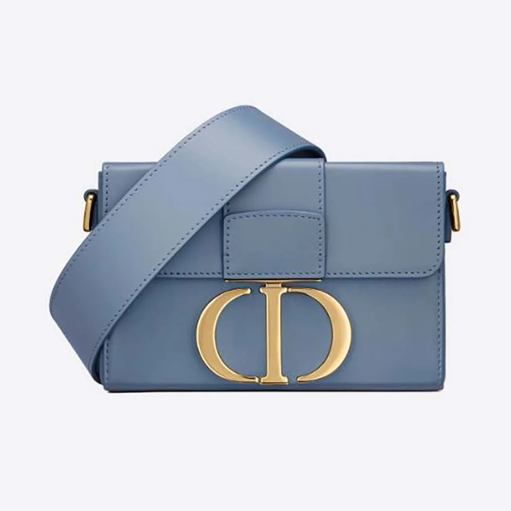 Dior 30 Montaigne Box Bag Denim Blue Box Calfskin for Women
