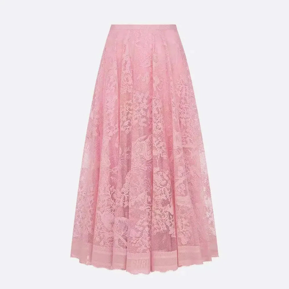 Dior Dioriviera Mid-Length Flared Skirt Cherry Blossom Pink for Women