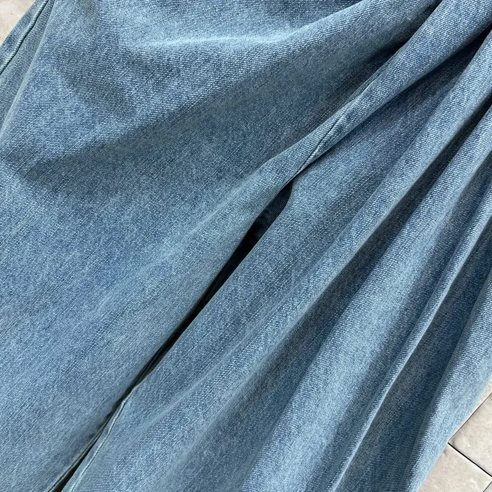 Loewe Draped Jeans In Denim for Women in Indigo Blue Loewe Draped Jeans In Denim for Women in Indigo Blue