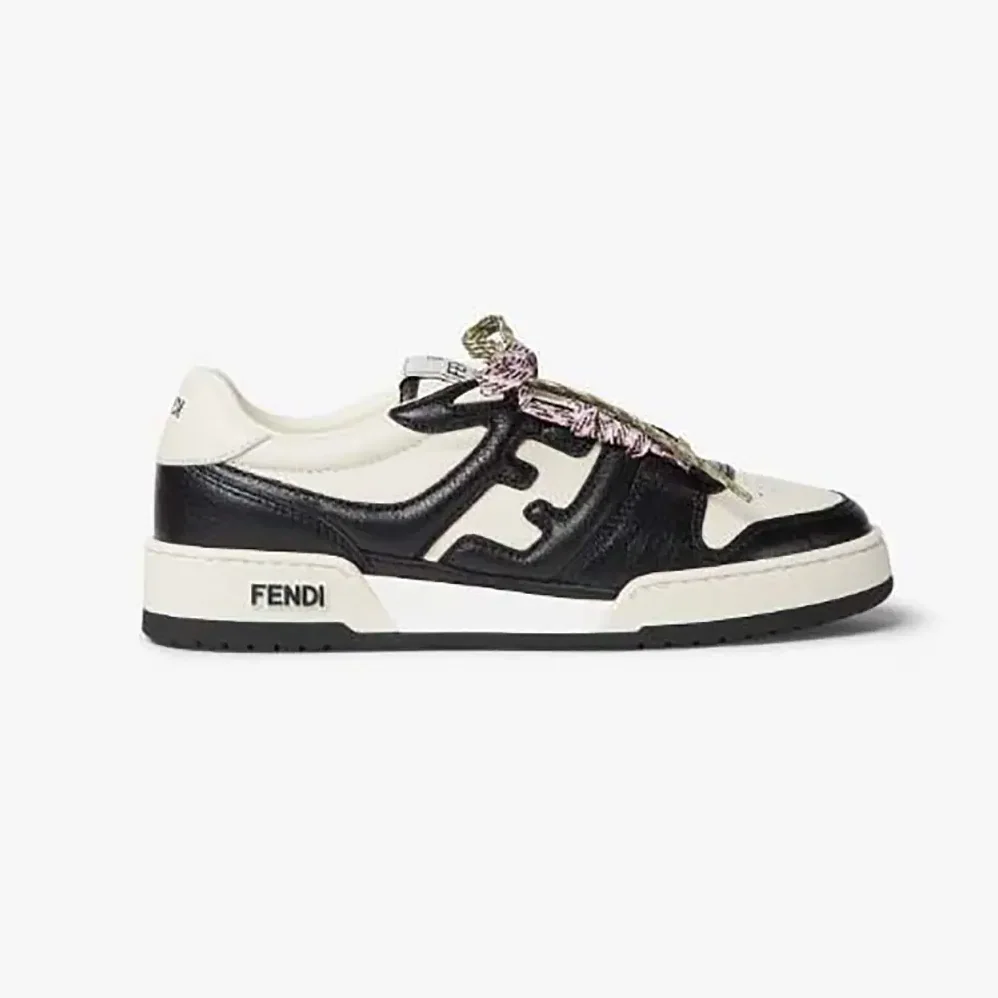 Fendi Match Black and White Leather Low for Unisex in tops