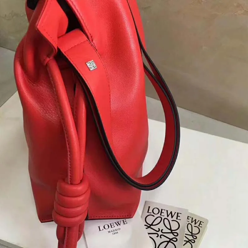 Loewe Flamenco Knot Bag Primary Red in Calfskin for Women