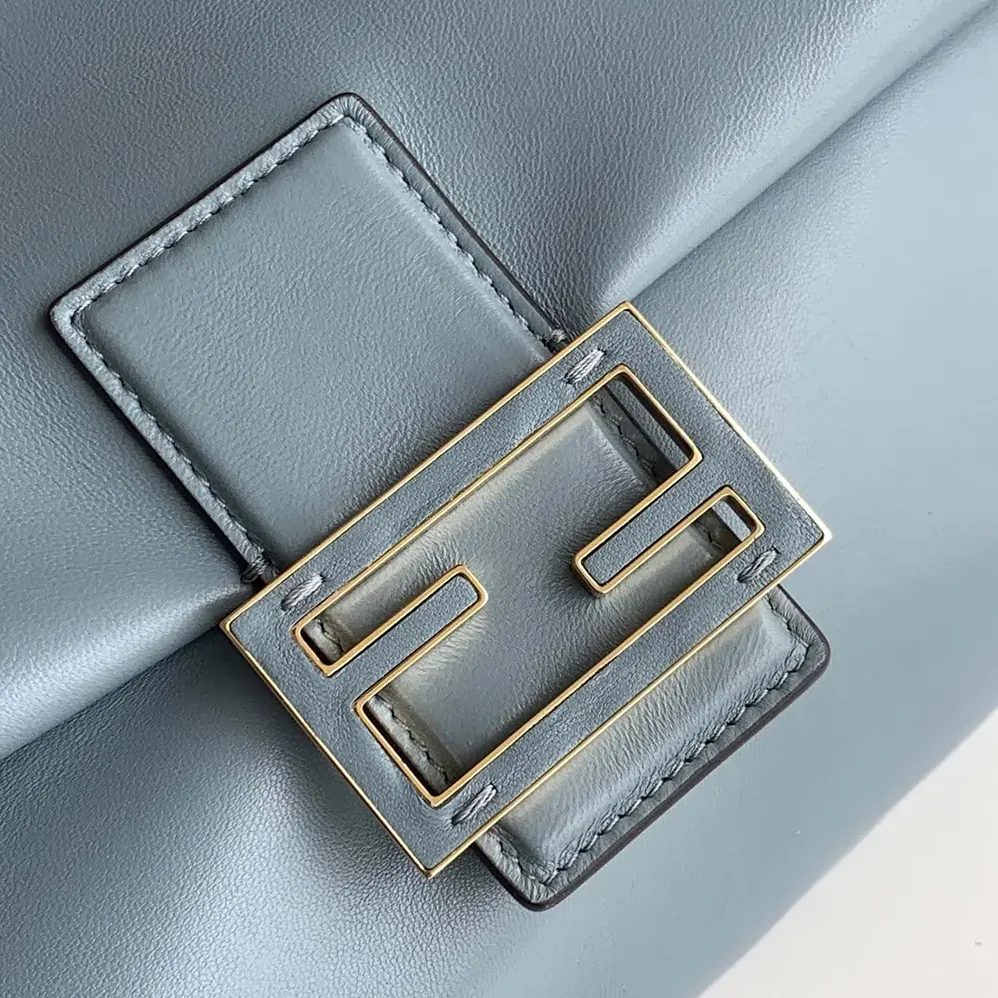 Fendi Mamma Baguette Medium Mercury Blue Nappa Leather Bag for Women Fendi Mamma Baguette Medium Mercury Blue Nappa Leather Bag for Women