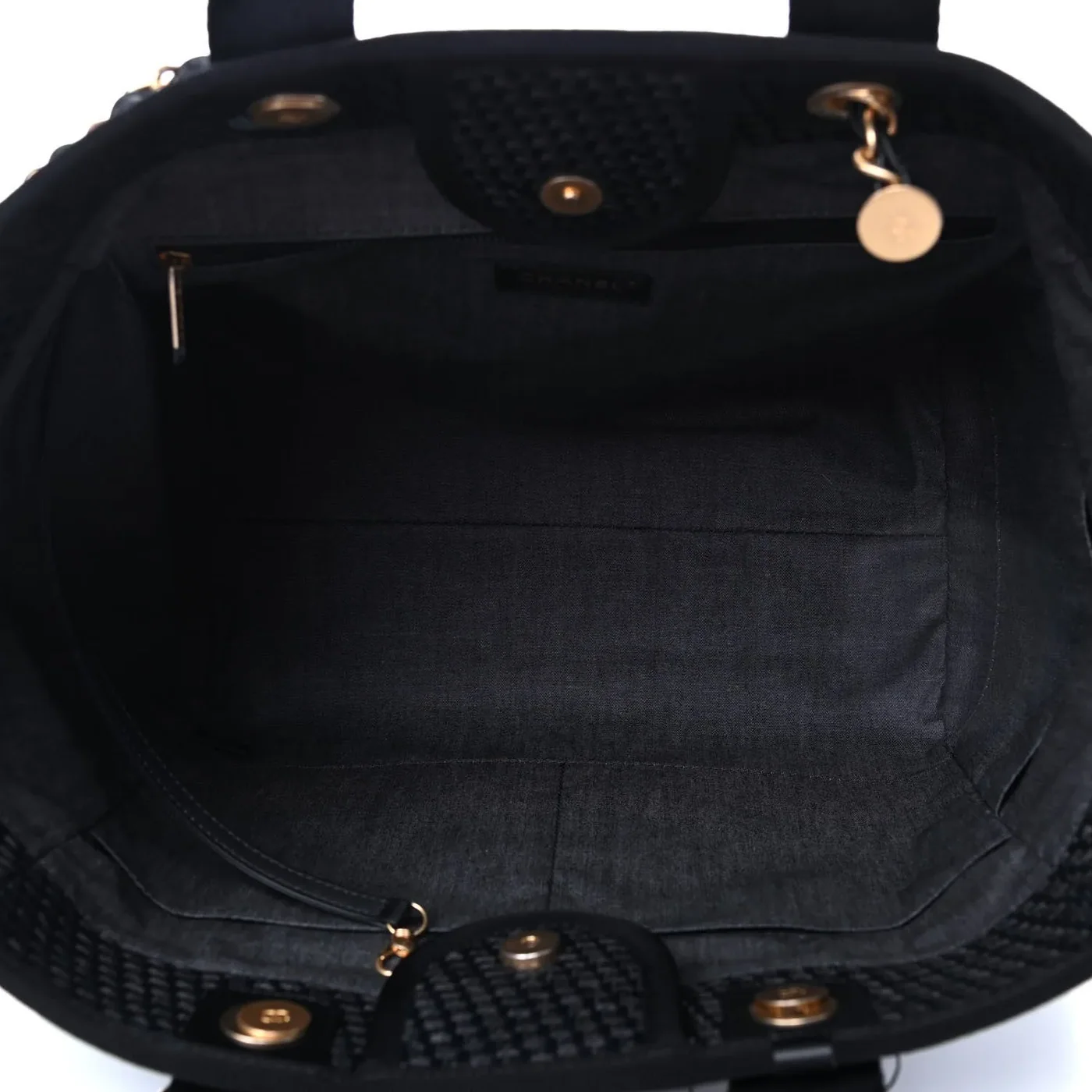Chanel Deauville Medium Tote Bag in Black Raffia Gold Hardware