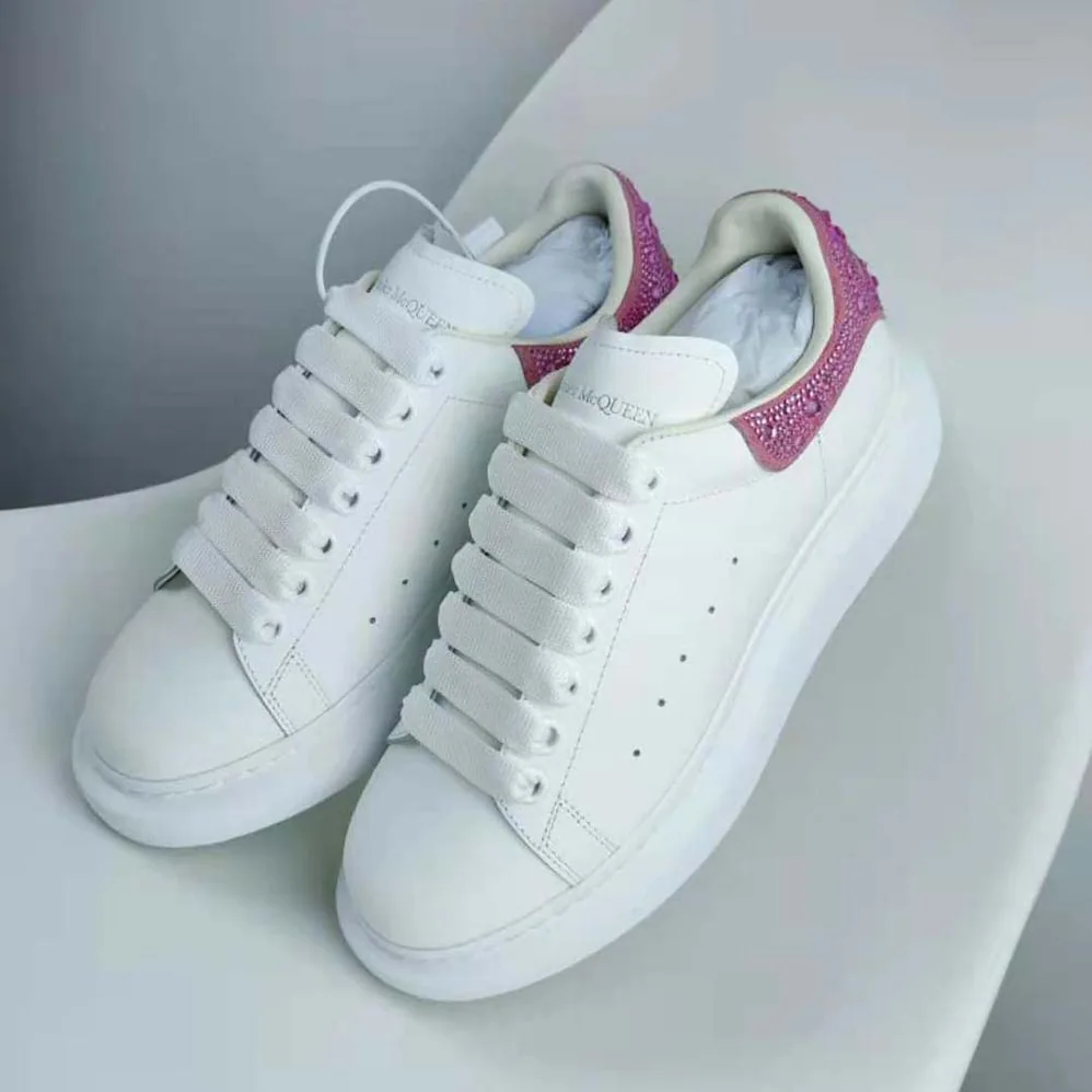 Alexander Mcqueen Oversized Sneaker in White for Women in halo Pink Alexander Mcqueen Oversized Sneaker in White for Women in halo Pink
