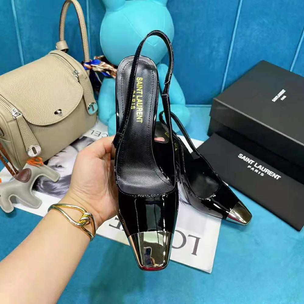 Saint Laurent YSL Blade Slingback Pumps in Patent Leather for Women Saint Laurent YSL Blade Slingback Pumps in Patent Leather for Women