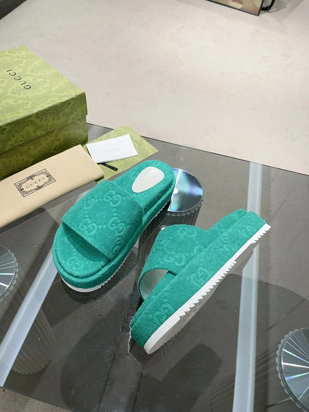 Gucci GG Platform Sandal Turquoise for Women