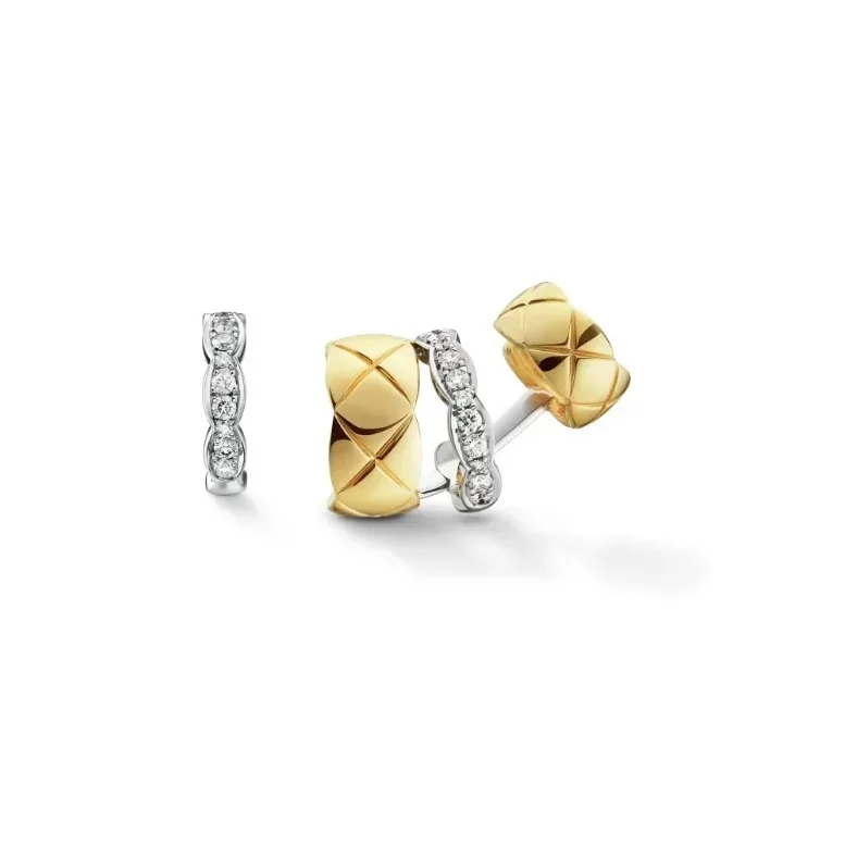 Chanel Coco Crush Earrings White in Yellow Gold