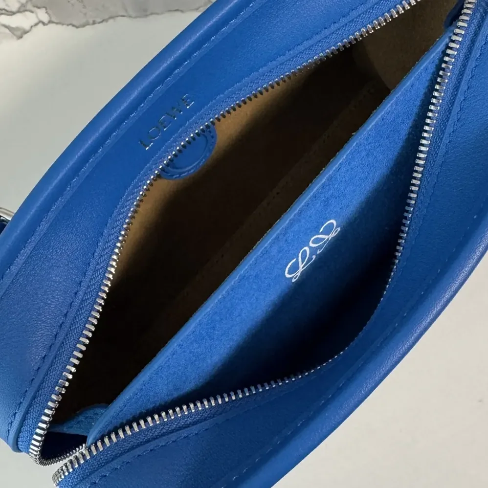 Loewe Mini Amazona 180 Bag in Suede for Women in Royal Azur Loewe Mini Amazona 180 Bag in Suede for Women in Royal Azur