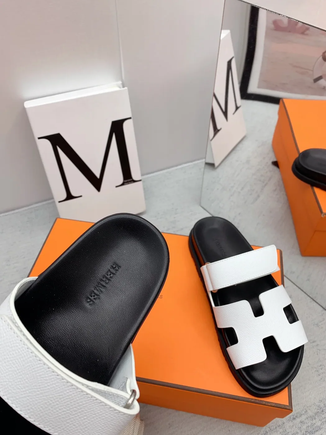 Hermes Chypre Sandal White Hermes Chypre Sandal White