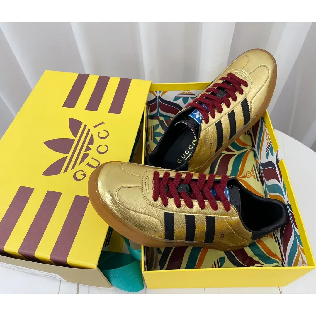 Gucci x Adidas Gazelle Sneaker Metallic Gold for Men Gucci x Adidas Gazelle Sneaker Metallic Gold for Men