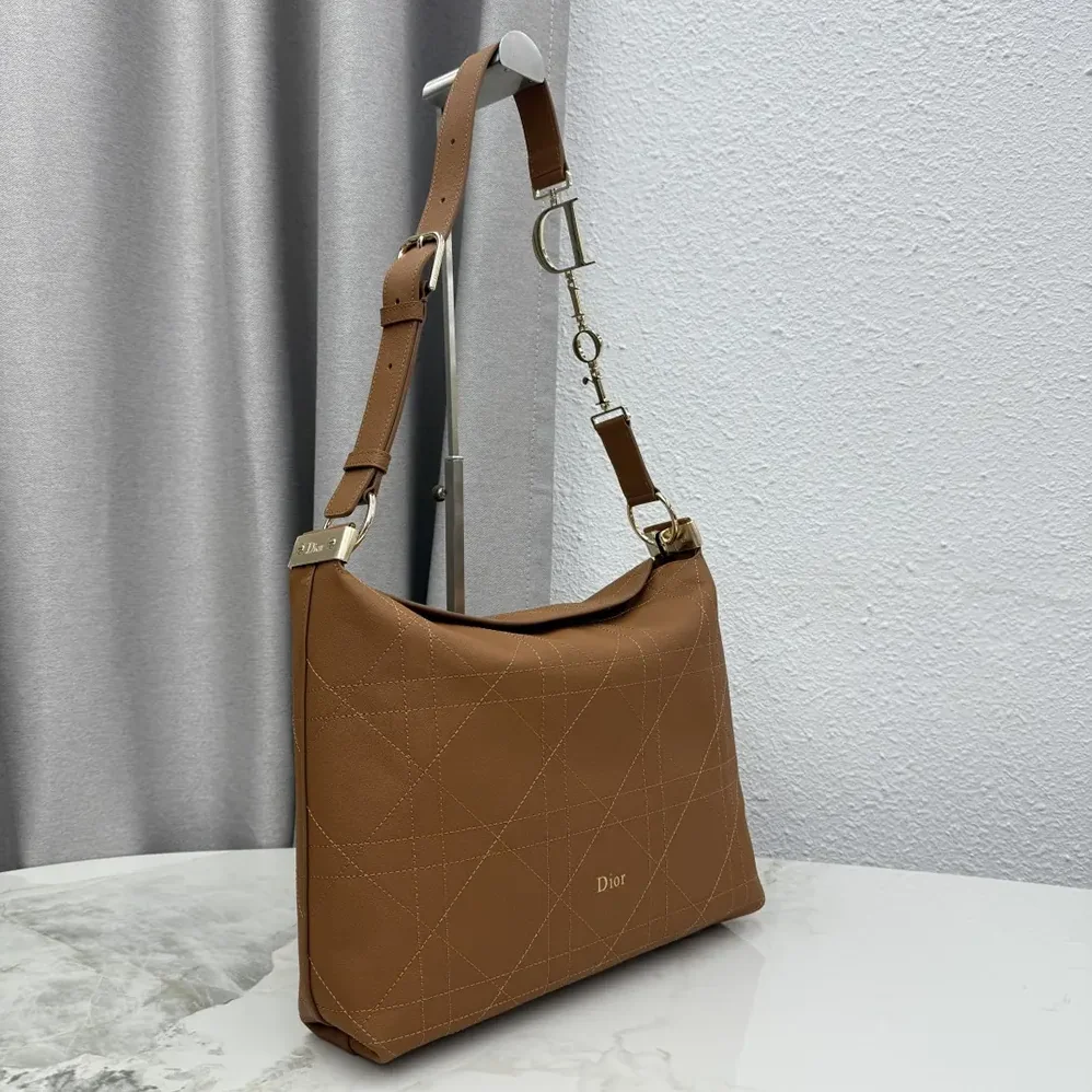 Dior Medium Diorly Bag Marron Bobby Flat Macrocannage Grained Calfskin for Women Dior Medium Diorly Bag Marron Bobby Flat Macrocannage Grained Calfskin for Women