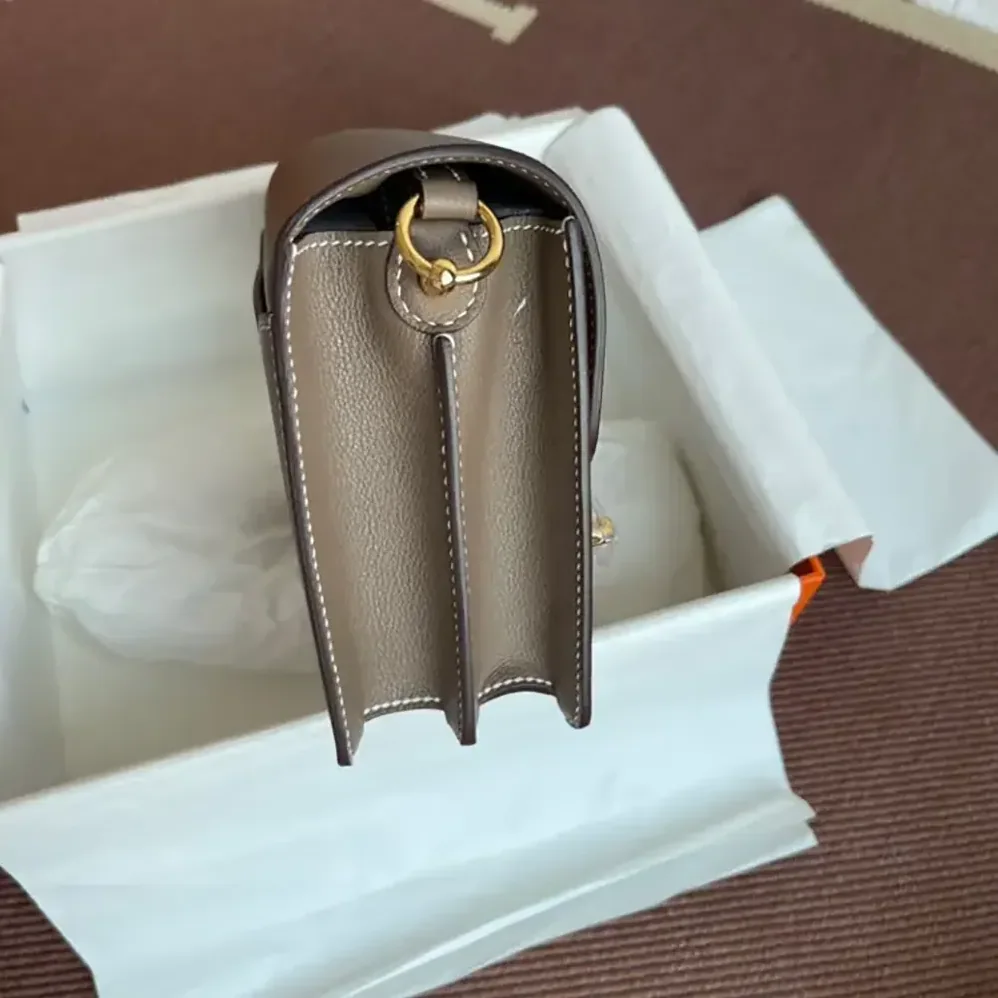 Hermes Roulis Mini Bag in Evercolor Calfskin for Women in Gray/Gold