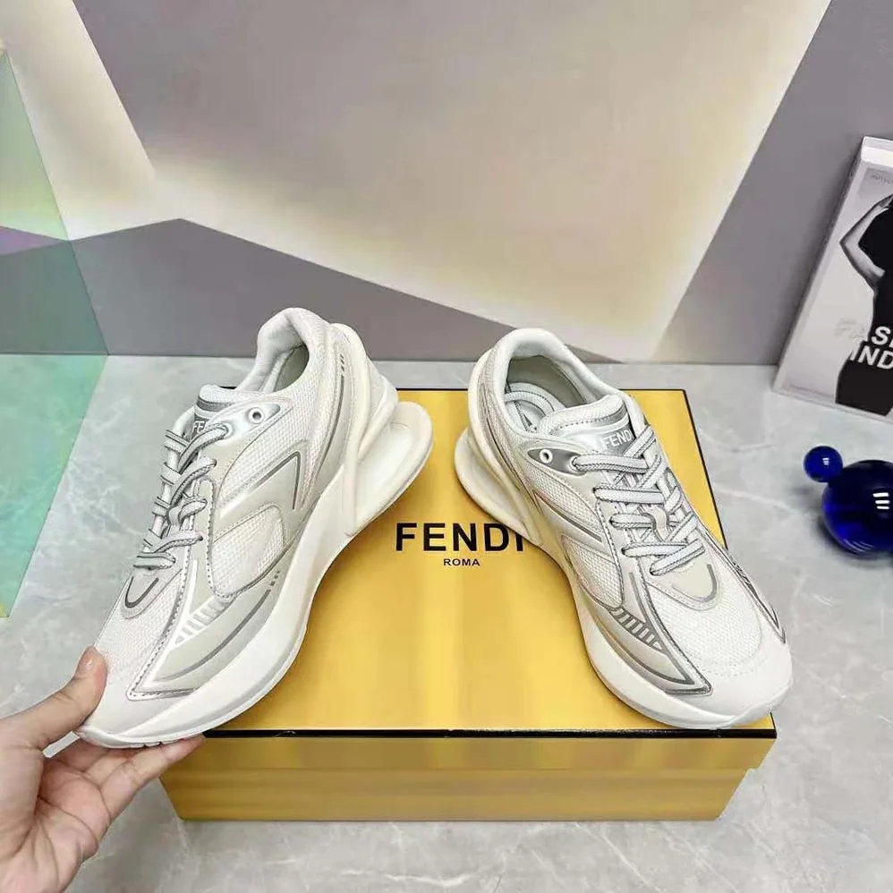 Fendi First 1 White Fabric Running Shoes for Women