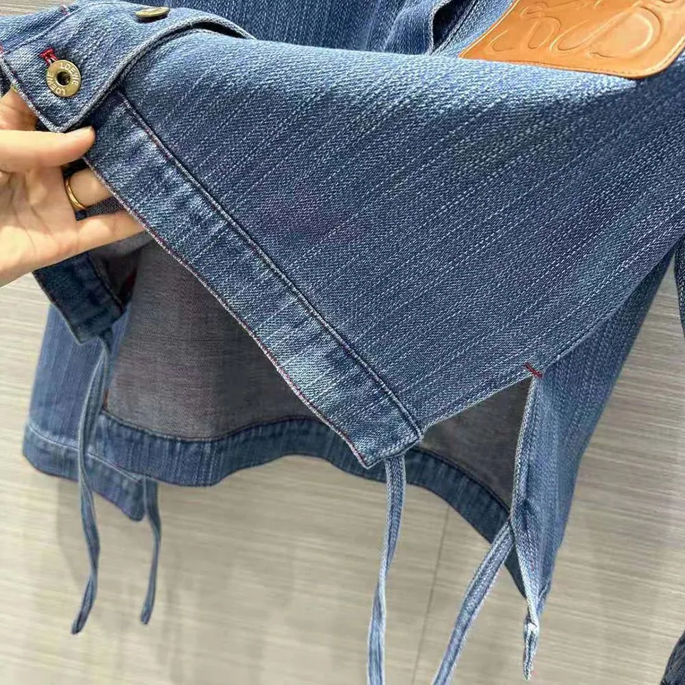 Loewe Cropped Workwear Jacket in Denim for Women Loewe Cropped Workwear Jacket in Denim for Women