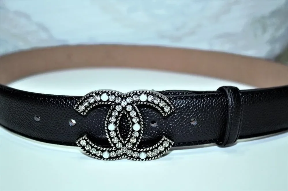 Caviar Pattern Amazing Belt SiAmazinger Diamond Buckle