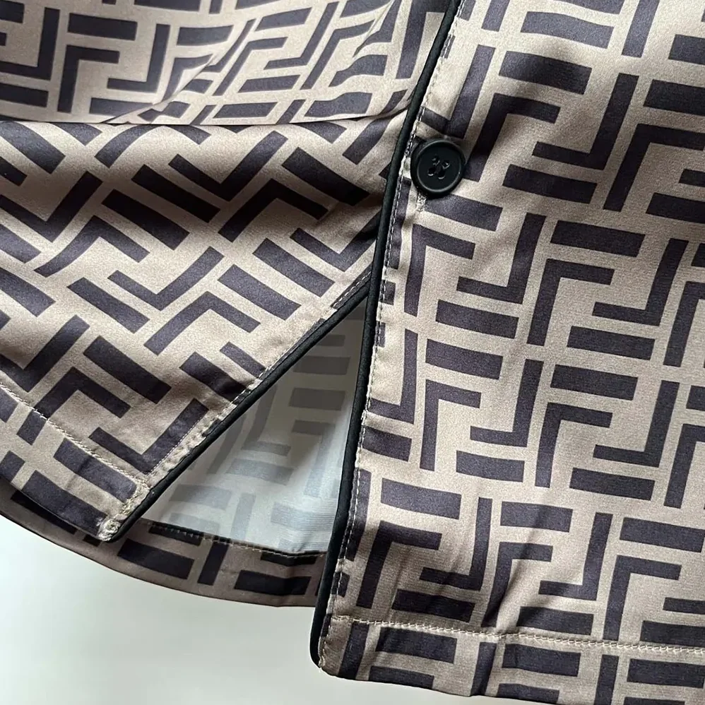 Fendi FF Short for Men in Sleeved Silk Pajama Set Fendi FF Short for Men in Sleeved Silk Pajama Set