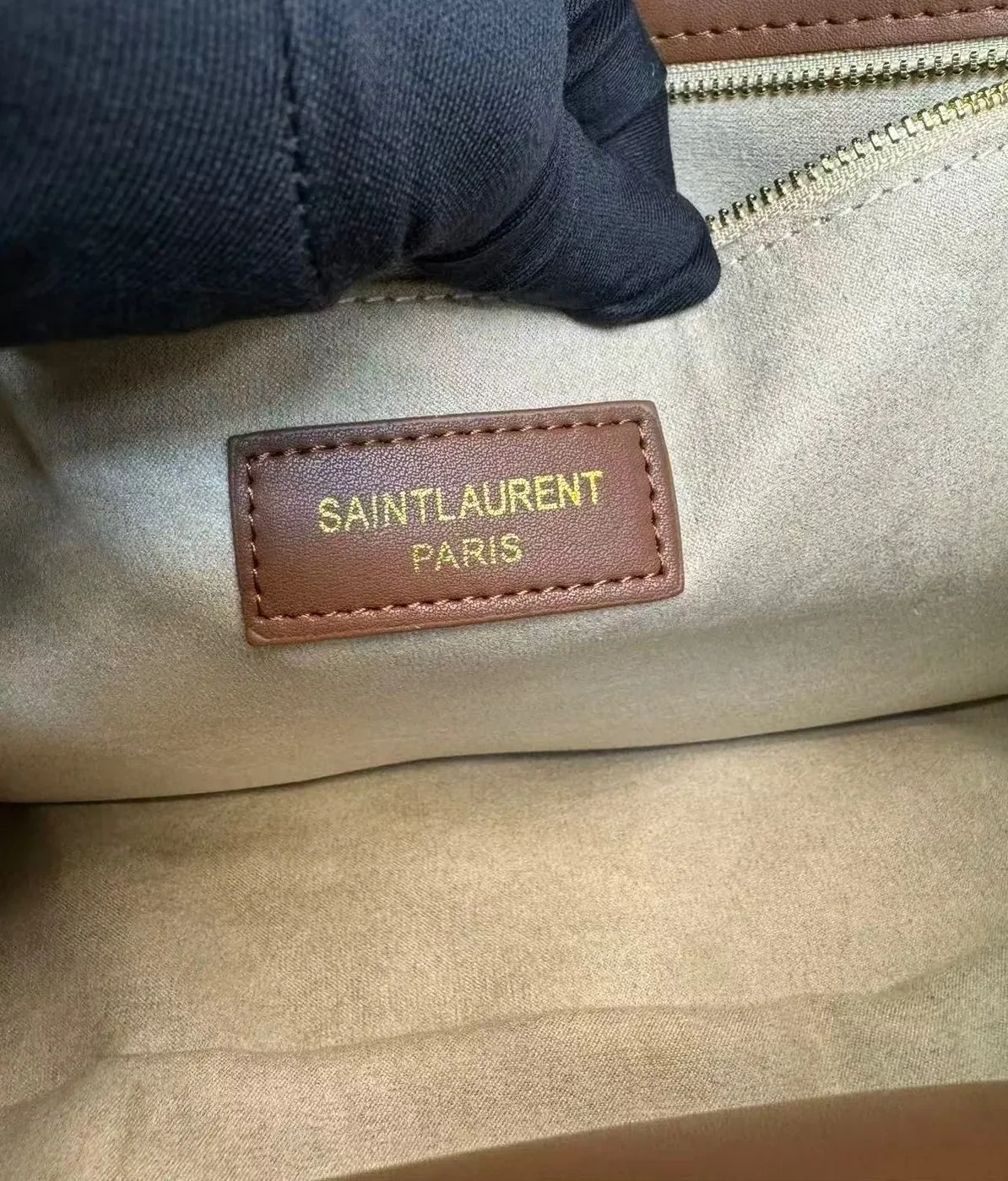 Saint Laurent Taupe Shearling Medium Niki Bag Brown