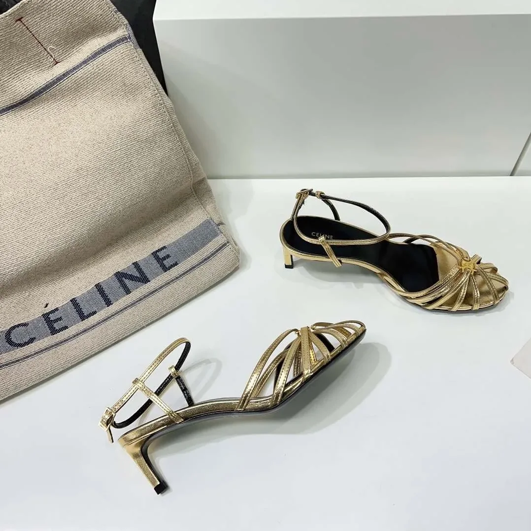 Celine Triomphe Sandal Gold Tone
