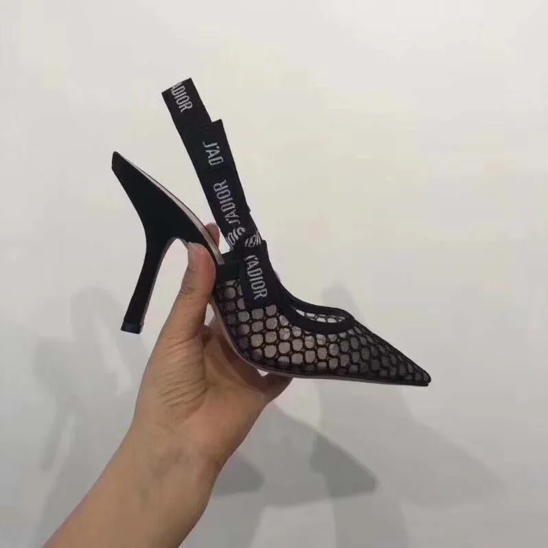 Dior J'Adior High-Heeled Shoe in Black Mesh Shoes Black 65mm Heel for Women Dior J'Adior High-Heeled Shoe in Black Mesh Shoes Black 65mm Heel for Women