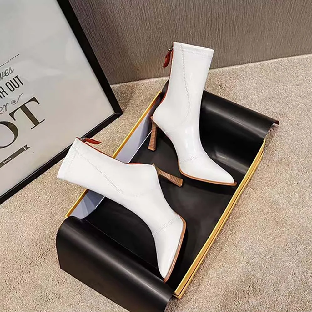 Fendi Biker Boots Glossy White Leather Biker Boots for Women