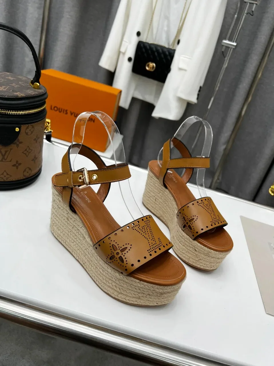 Louis Vuitton Starboard Wedge Sandal Brown LV 1A9PLN
