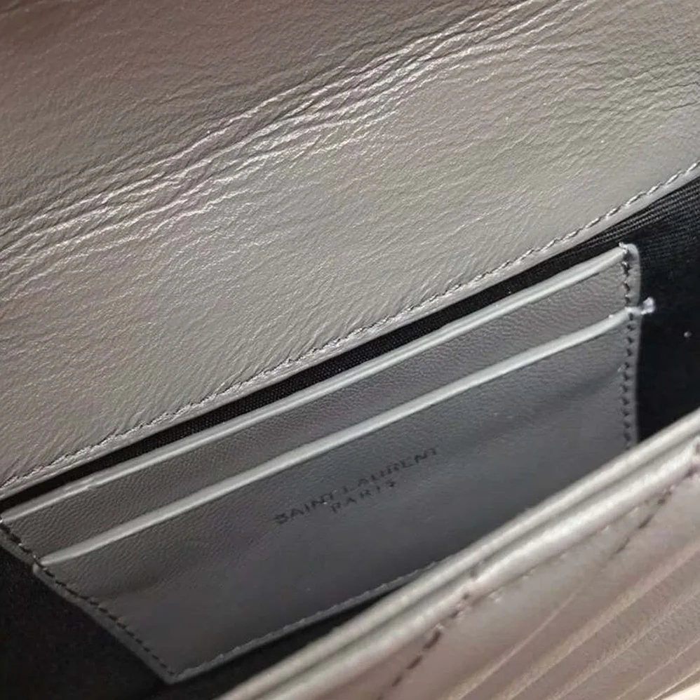 Saint Laurent YSL Classic Medium College Bag Matelasse Leather in Grey