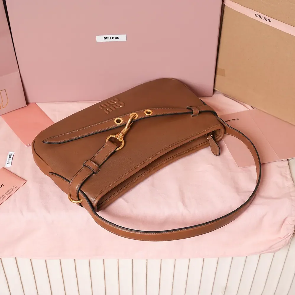 Miu Miu Aventure Nappa Leather Bag for Women in Brown