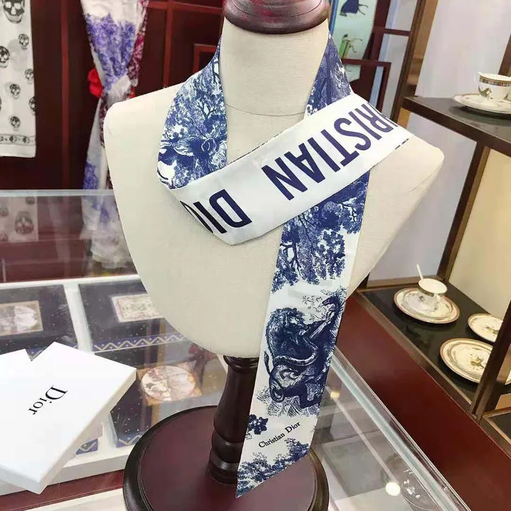 Dior Toile DE Jouy Mitzah Scarf Silk Twill for Women in Blue Dior Toile DE Jouy Mitzah Scarf Silk Twill for Women in Blue