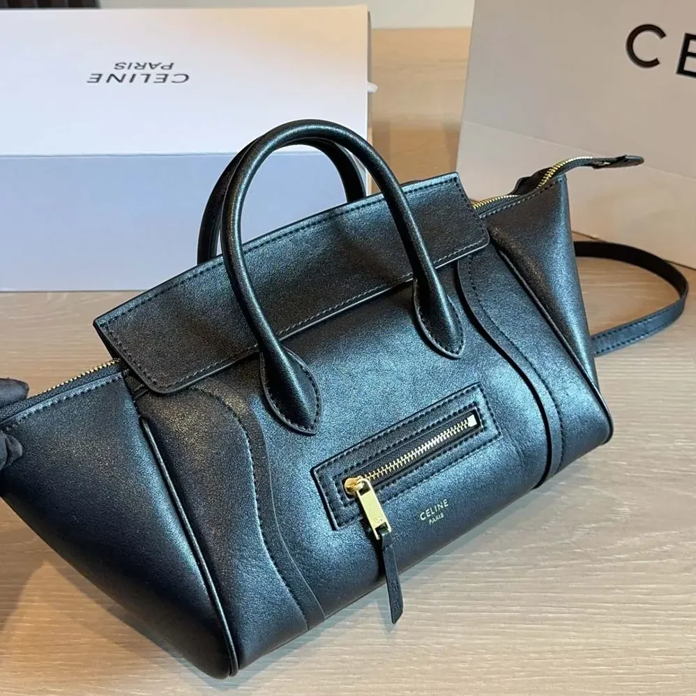 Celine Little Luggage in Grained Calfskin for Women in Black Celine Little Luggage in Grained Calfskin for Women in Black
