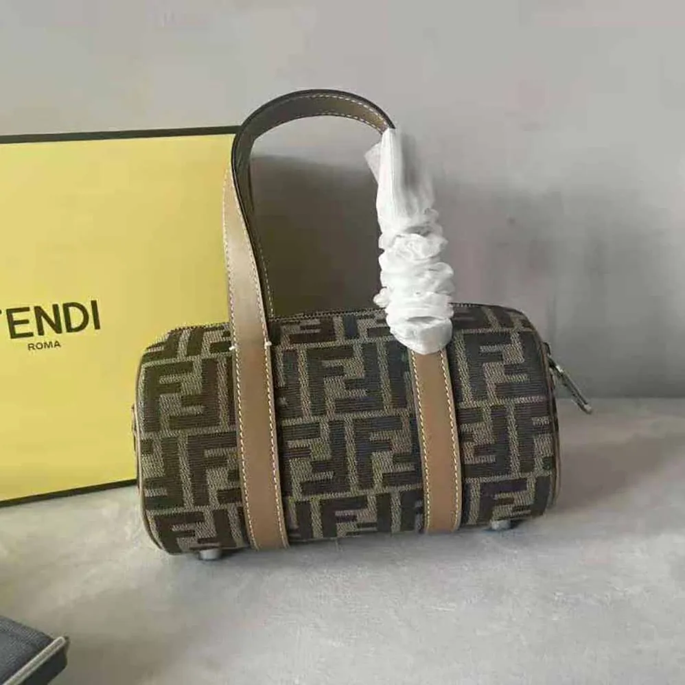 Fendi Mini Bag Brown FF Fabric Bag for Men Fendi Mini Bag Brown FF Fabric Bag for Men