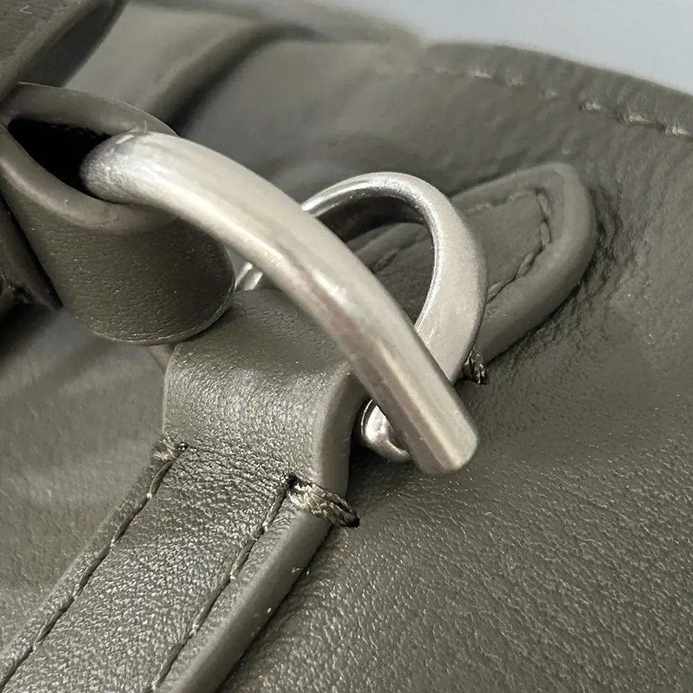 Balenciaga Rodeo Handbag Small In Khaki Smooth Calfskin Aged for Women in Silver Hardware